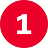 Icon of the number one inside of a red circle